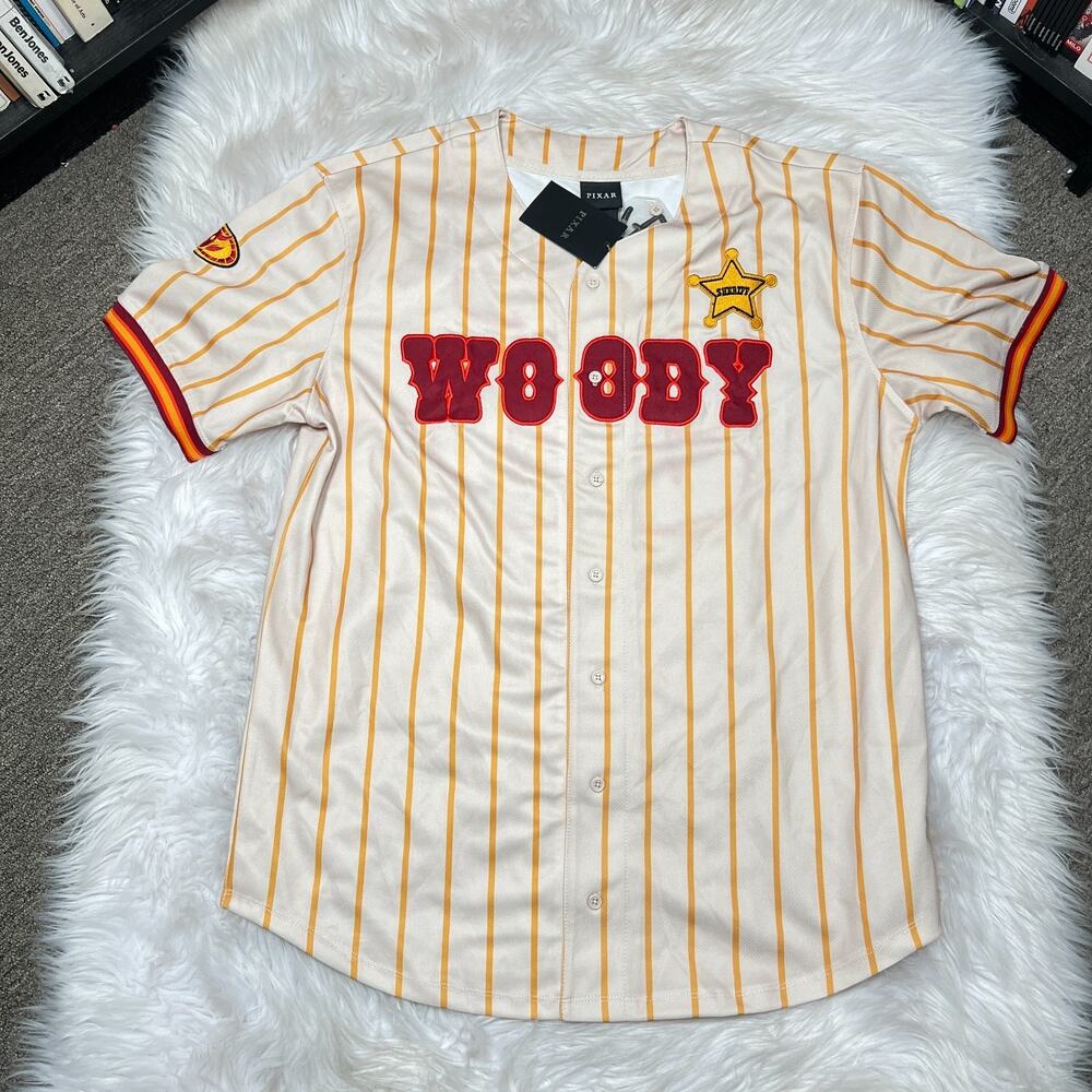 DISNEY PIXAR TOY STORY WOODY ANDY BASEBALL JERSEY TOY STORY SHIRT BOXLUNCH